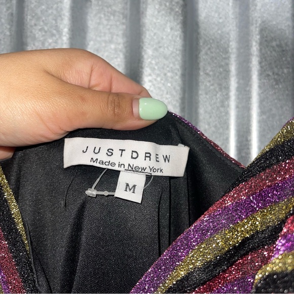 Just Drew NY | Sparkle Front Cut Out Mini Dress Size: Medium - Picture 4 of 5